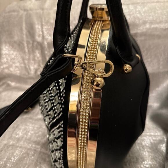 DOME SHAPED RHINESTONE SATCHEL - Picture 2 of 5